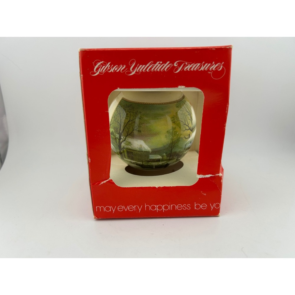 Gibson Yuletide Treasures Ornament Home for Christmas Currier Ives Collectible